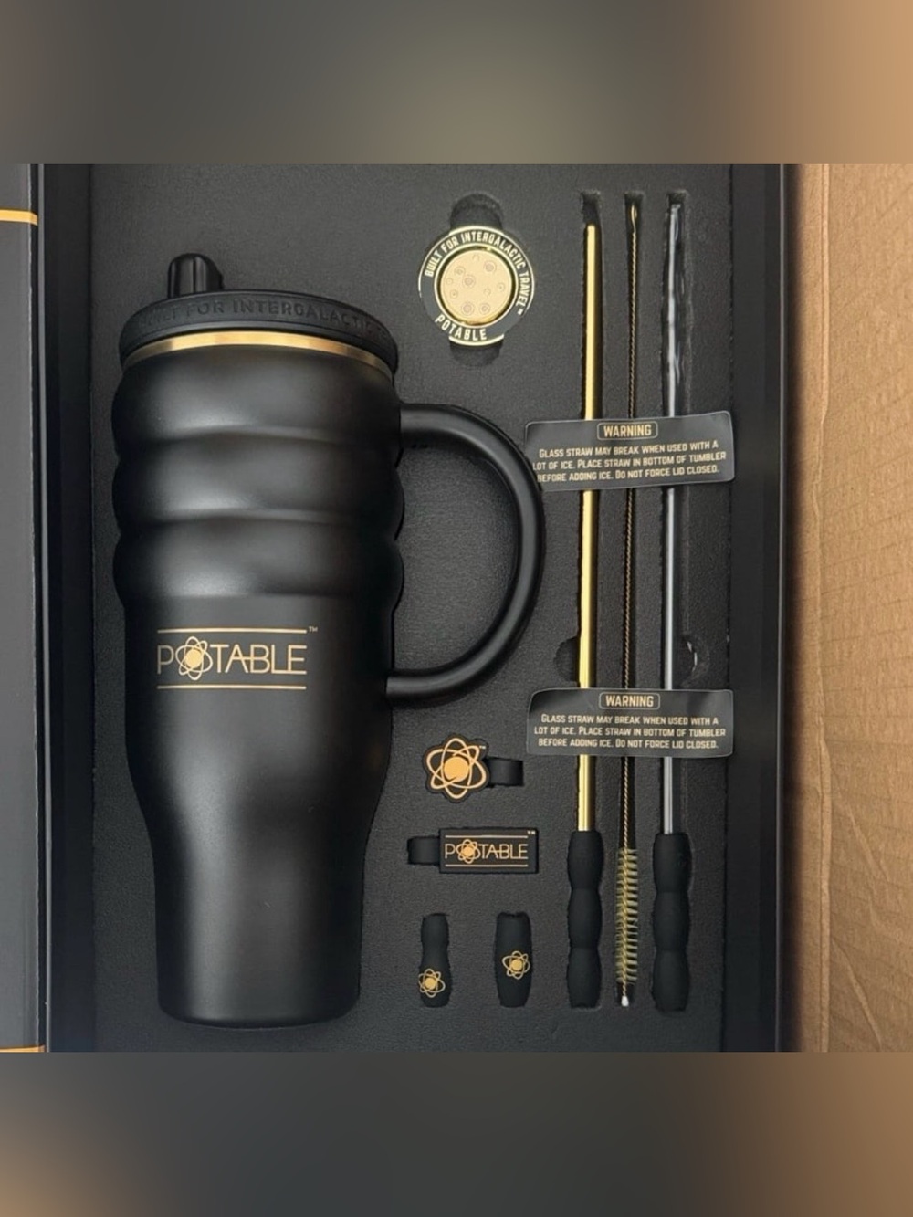 Potable 40 oz Tumblers - Matte White and black - Picture 3 of 3
